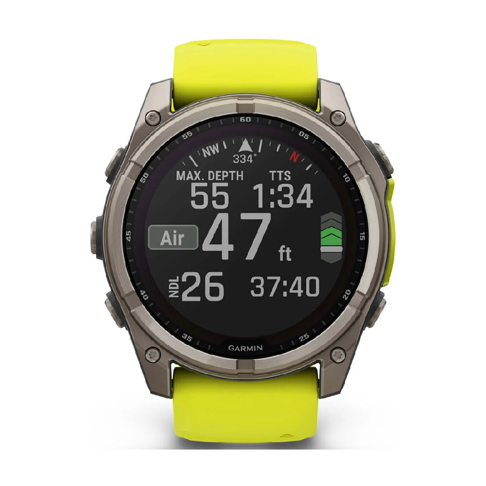Умные часы Garmin Fenix 8, Solar Sapphire, 51 мм, 1.4", Wi-Fi, титановый/желтый — фото 2