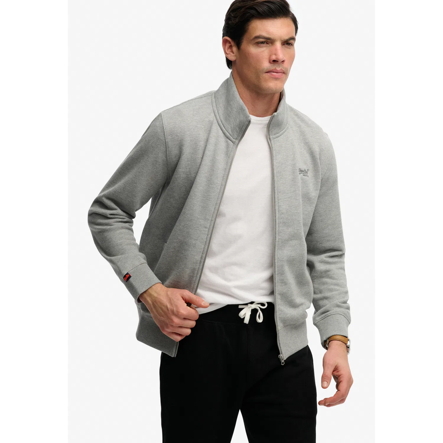 Мужской свитшот с капюшоном с логотипом Superdry, Sleet Grey Marl