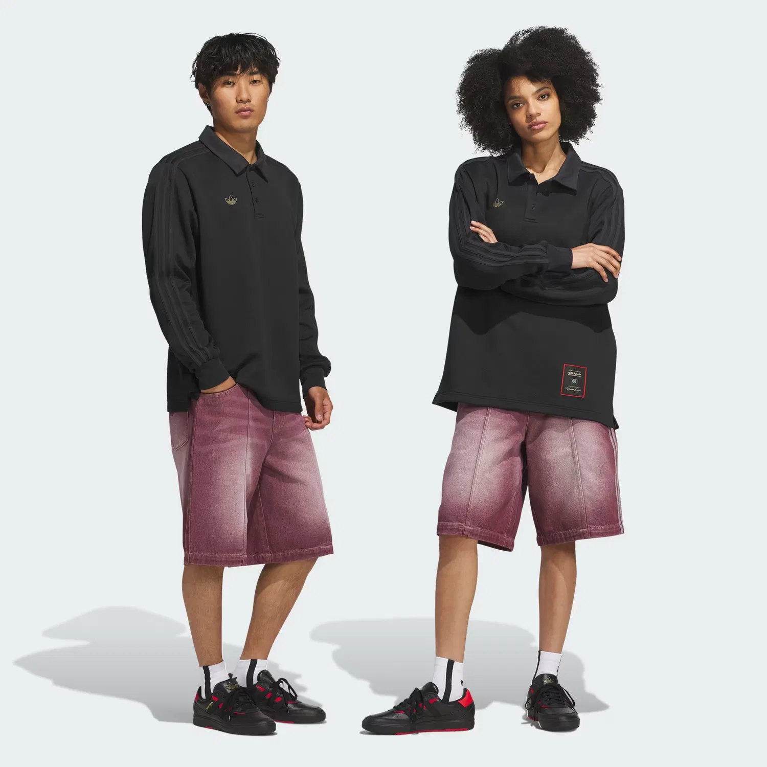 Джинсовые шорты свободного кроя SKATEBOARDING x TYSHAWN Adidas Originals, бордовый