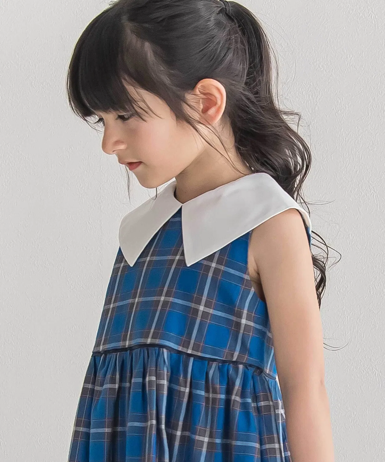 Детское платье для девочек без рукавов с принтом Kobe Tartan BeBe, Blue — фото 4