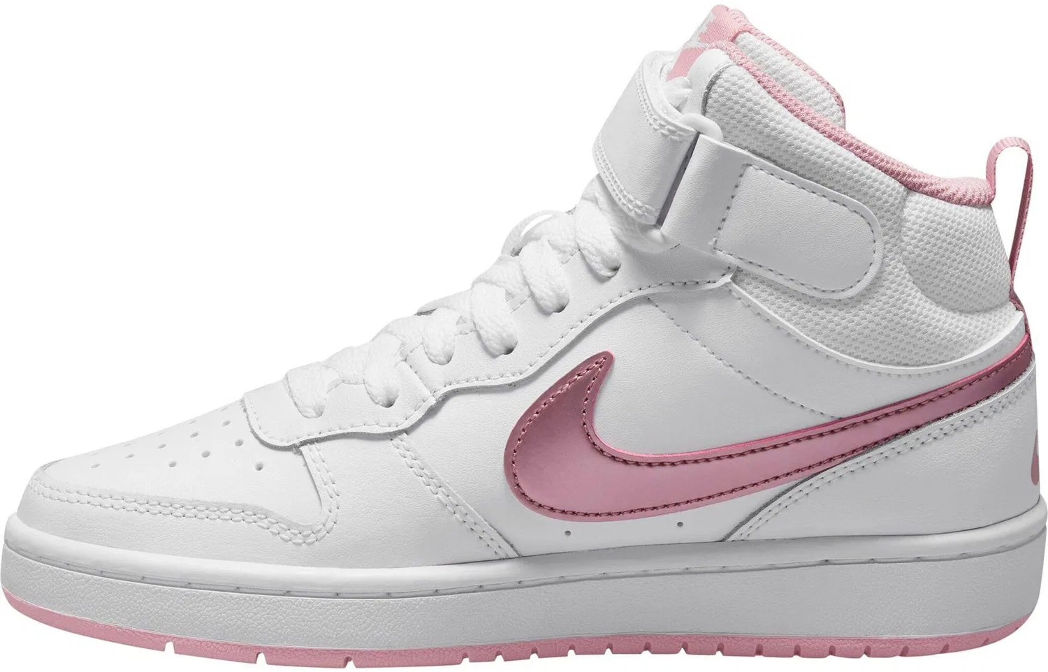 Детские кроссовки с высоким верхом Nike Court Borough Mid 2, White Pink Glaze Sports Tutor — фото 3