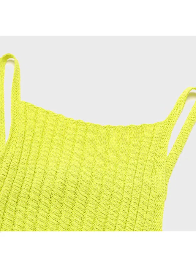 Майка-топ с ярким дизайном Zara, флуоресцентный желтый — фото 4