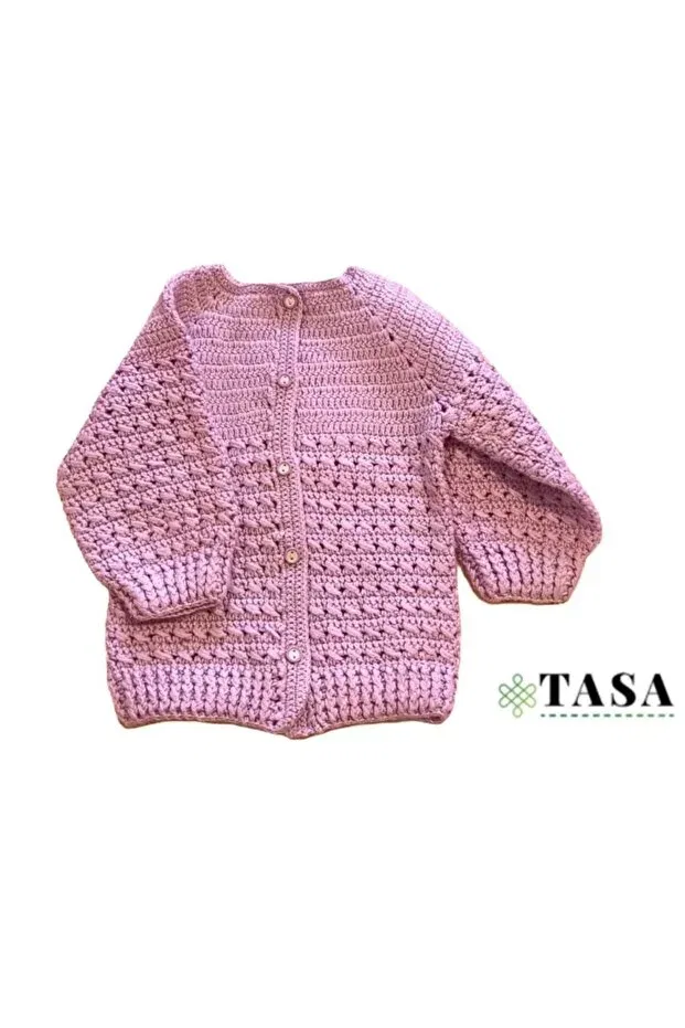 Детский кардиган для девочек с вышивкой Tasa, Pink — фото 3