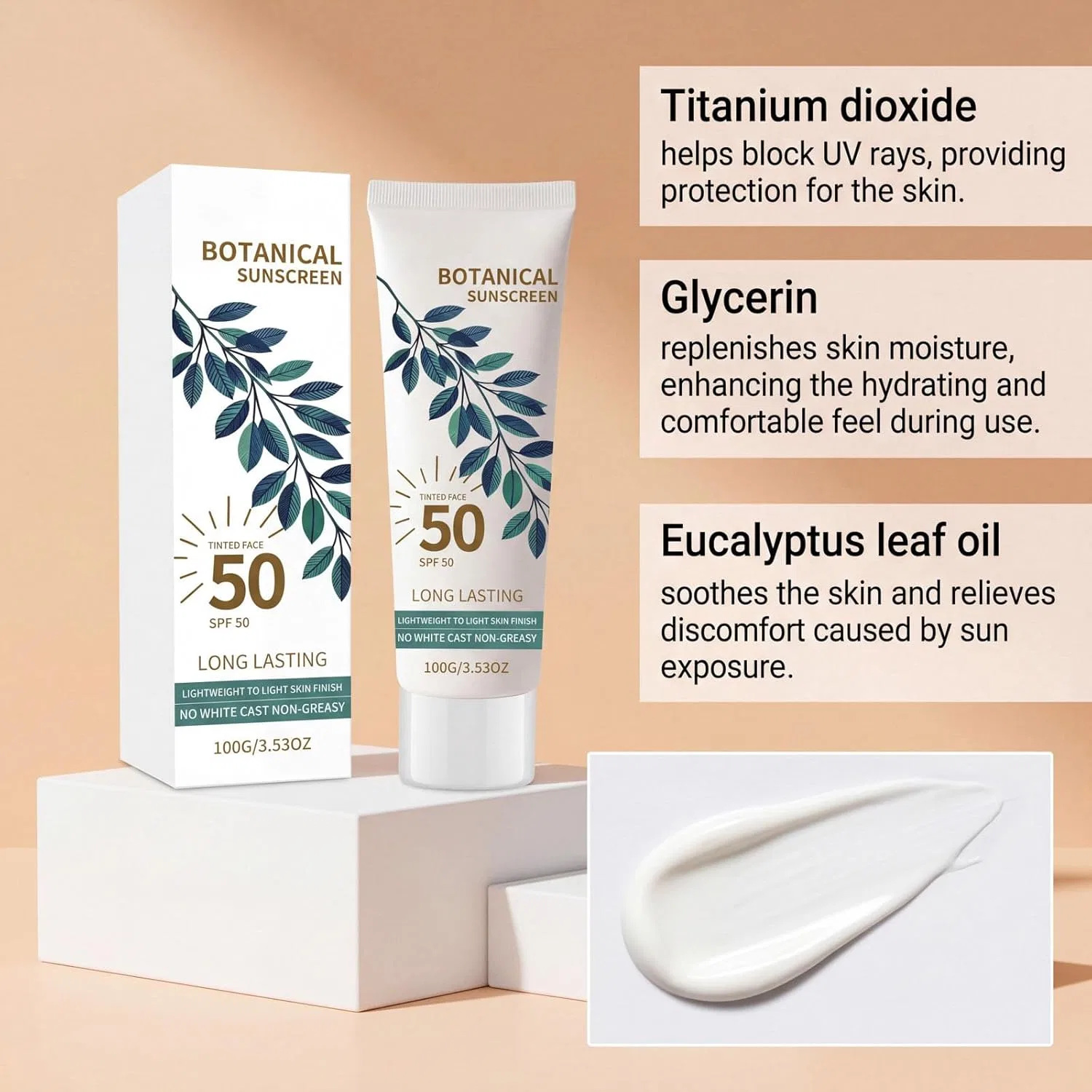 Солнцезащитный крем для лица SPF 50, тонированный, 100 мл Generisch — фото 3