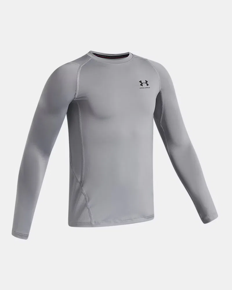 Лонгслив ультралегкий влагоотводящий HeatGear Armour UnderArmour, Steel/Black — фото 3