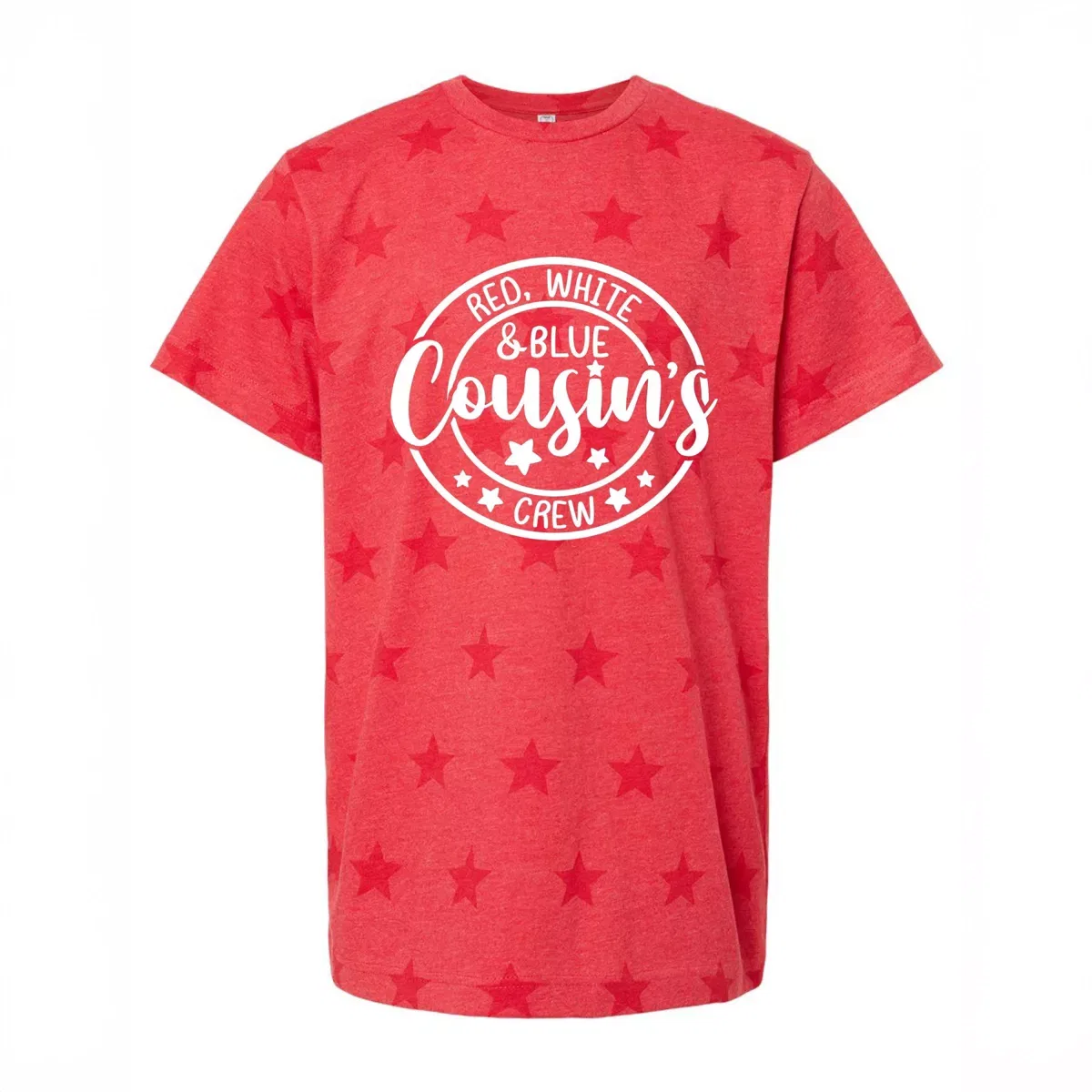 Детская футболка с принтом Red White And Blue Cousin's Crew The Juniper Shop, Red