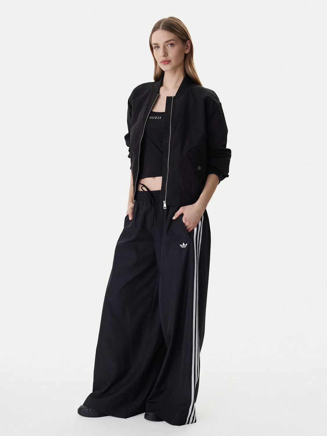 Женские спортивные штаны стандартного кроя Firebird Adilenium Adidas, черный — фото 2