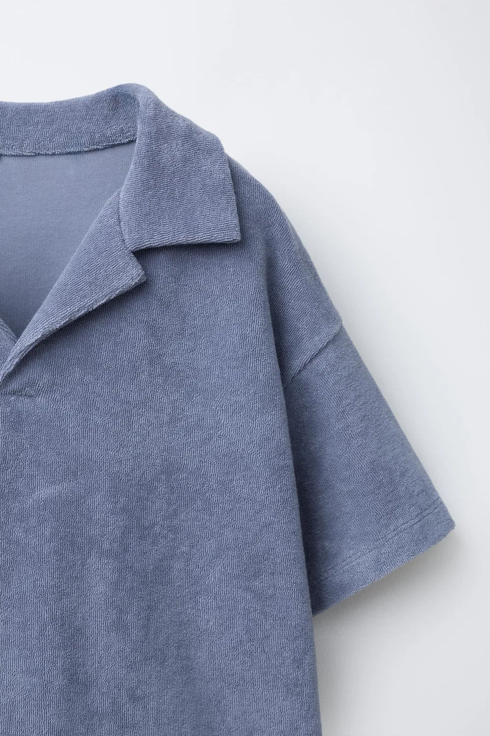 Комплект из махровой рубашки-поло и шорт-бермуд ZARA, Mid-Blue — фото 3