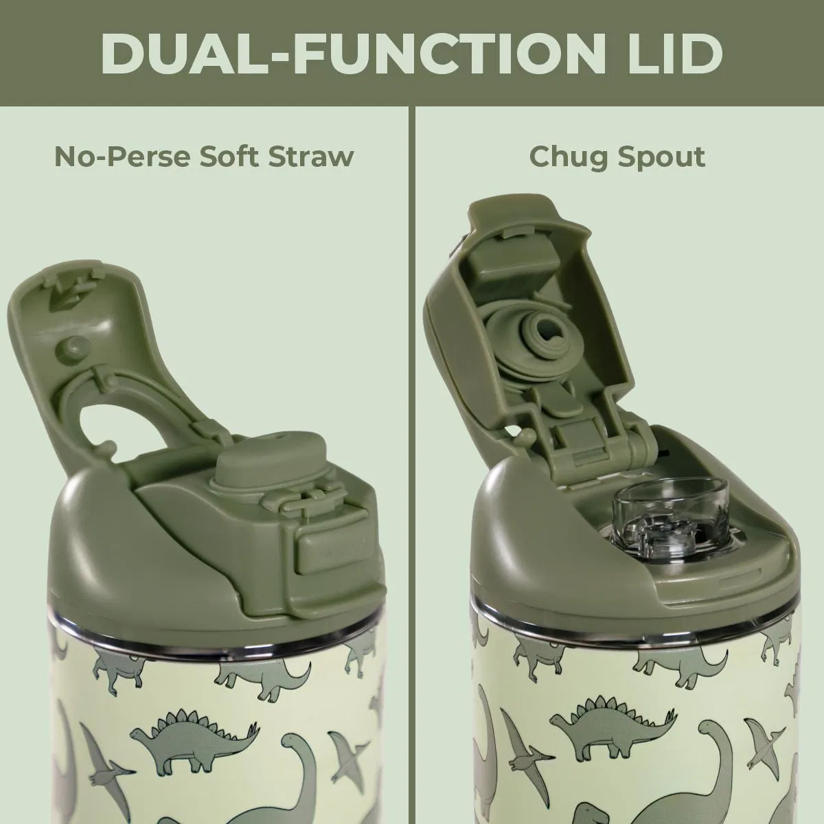 Детская бутылка для воды 0,4 л с трубочкой и поильником Ease2o HydroJug, Dinosaur — фото 3