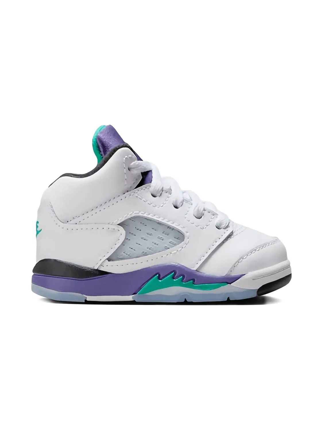 Кроссовки Air Jordan 5 "White/Grape Ice-New Emerald", фиолетовый
