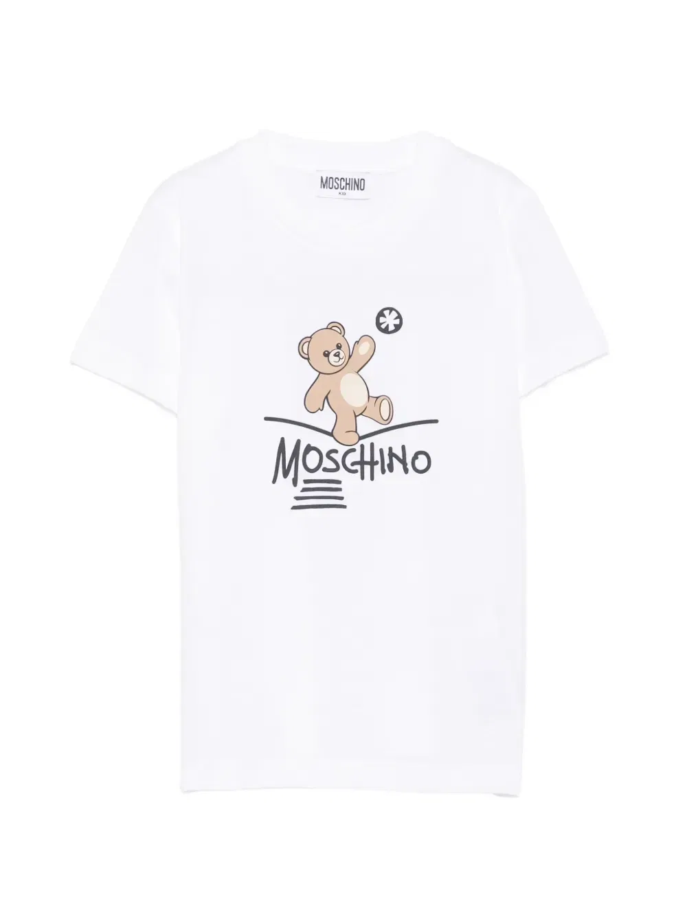 Футболка с логотипом Медвежонка Тедди Moschino Kids, белый