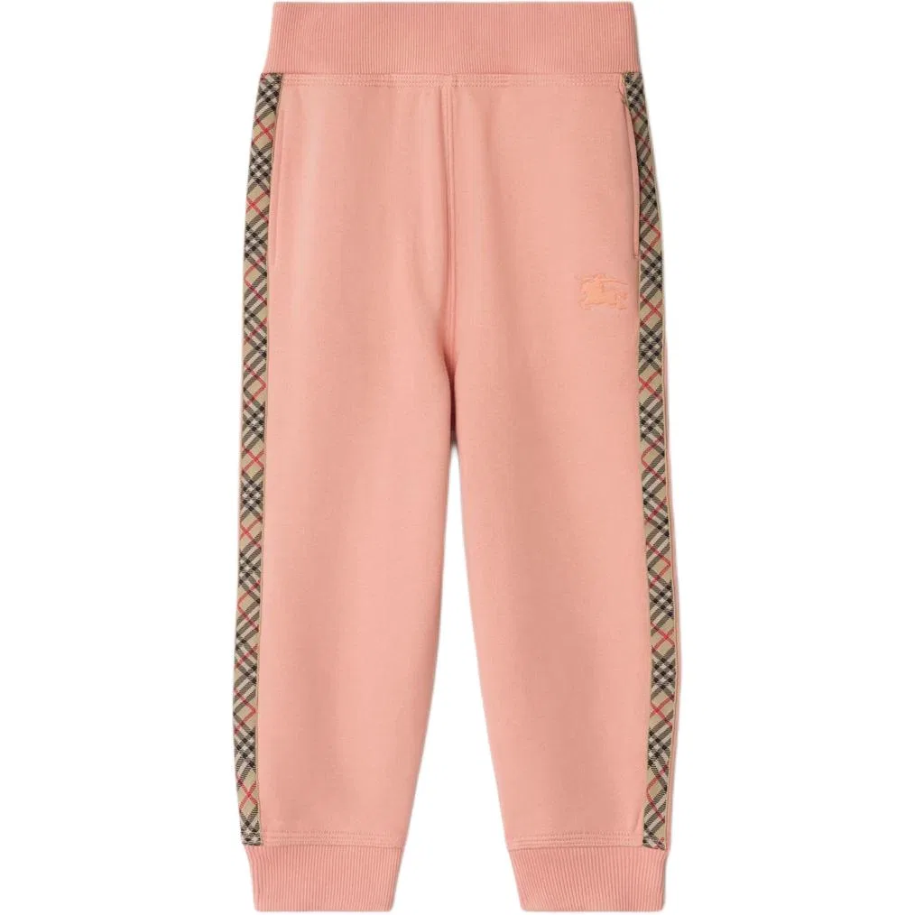Детские трикотажные спортивные штаны с высокой посадкой Burberry, Pink