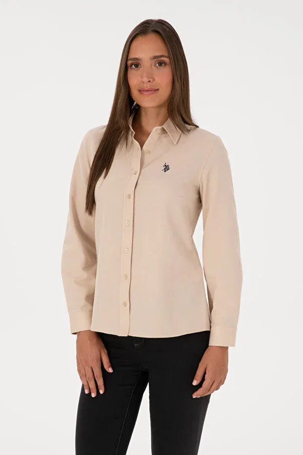 Женская рубашка с длинным рукавом U.S. Polo Assn., Sand