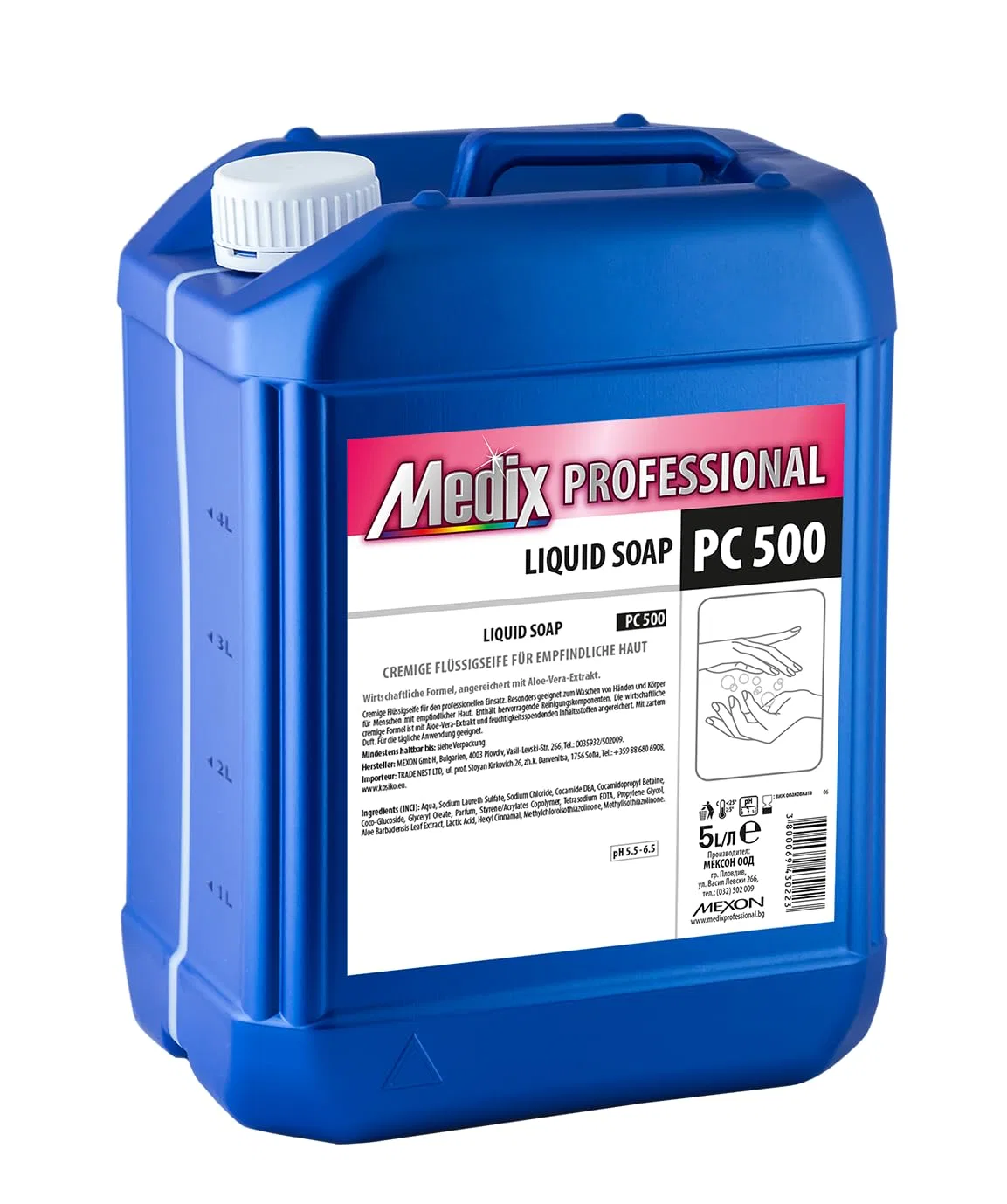 Жидкое мыло с алоэ вера Medix Professional, 5л