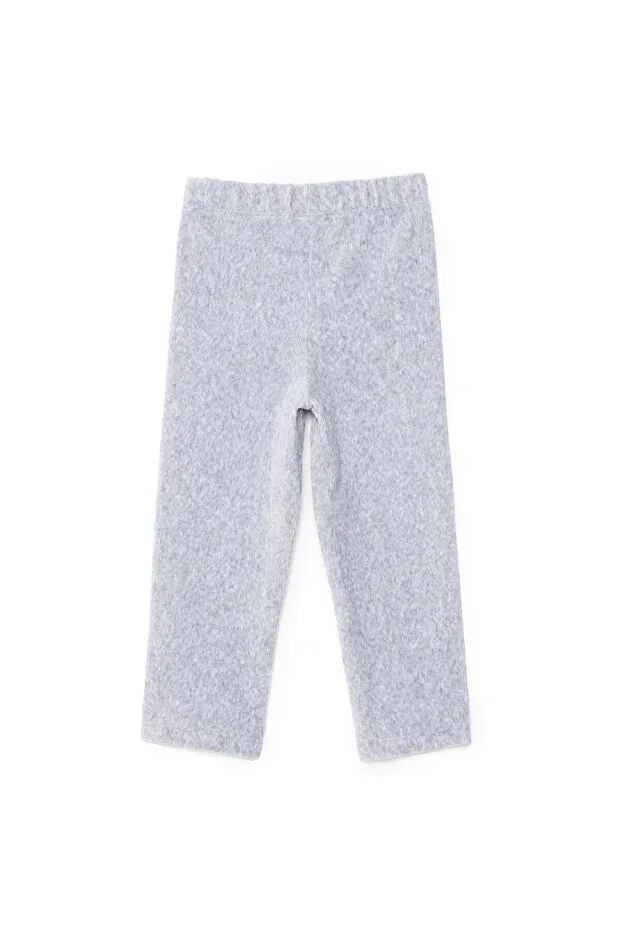 Детские леггинсы для девочек вельветовые с оборкой Hellobaby baby girl velvet leggings with ruffled hem Ebebek Hello Baby, Gray Melange — фото 2