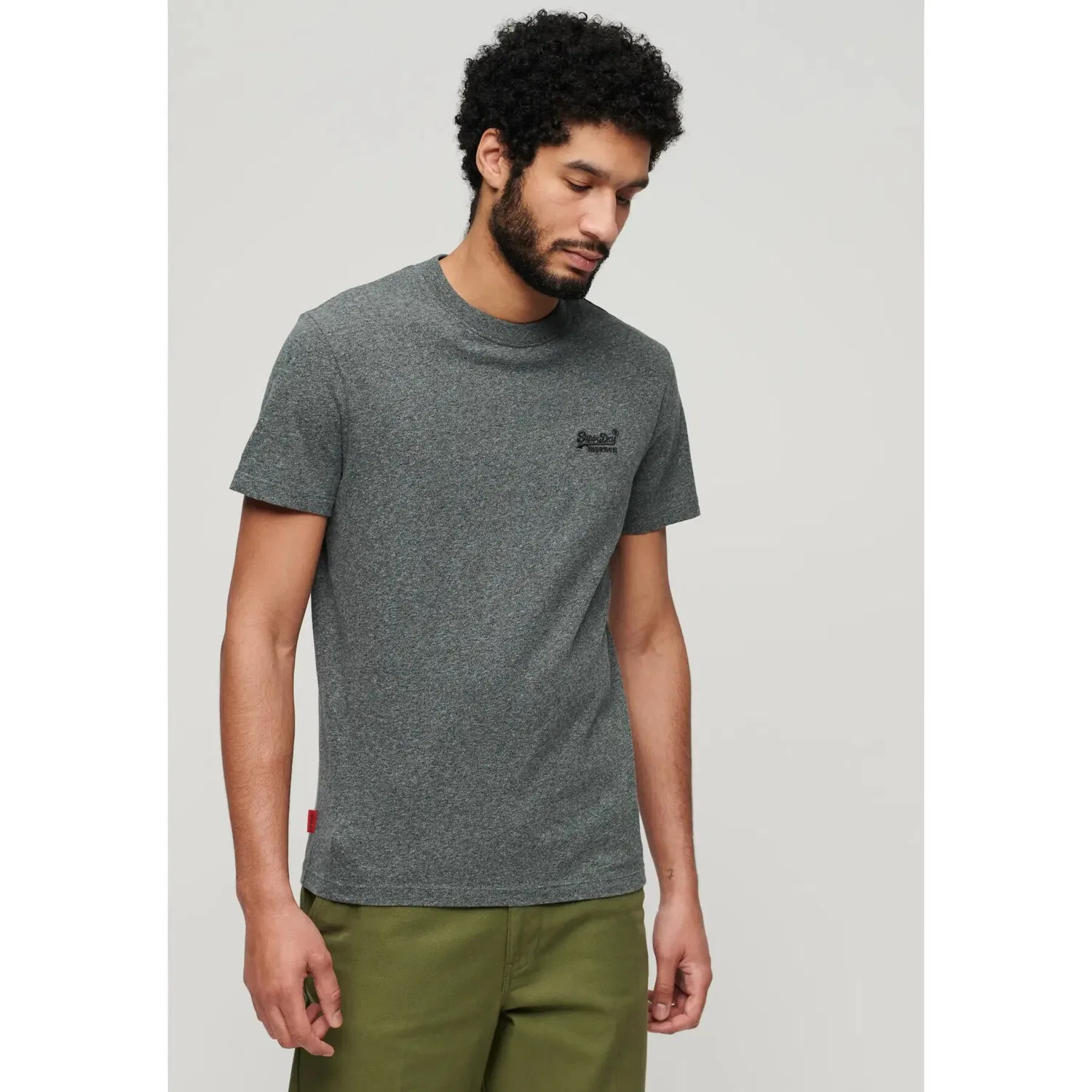Мужская футболка Slim Fit Essential Logo Superdry, Grau — фото 3