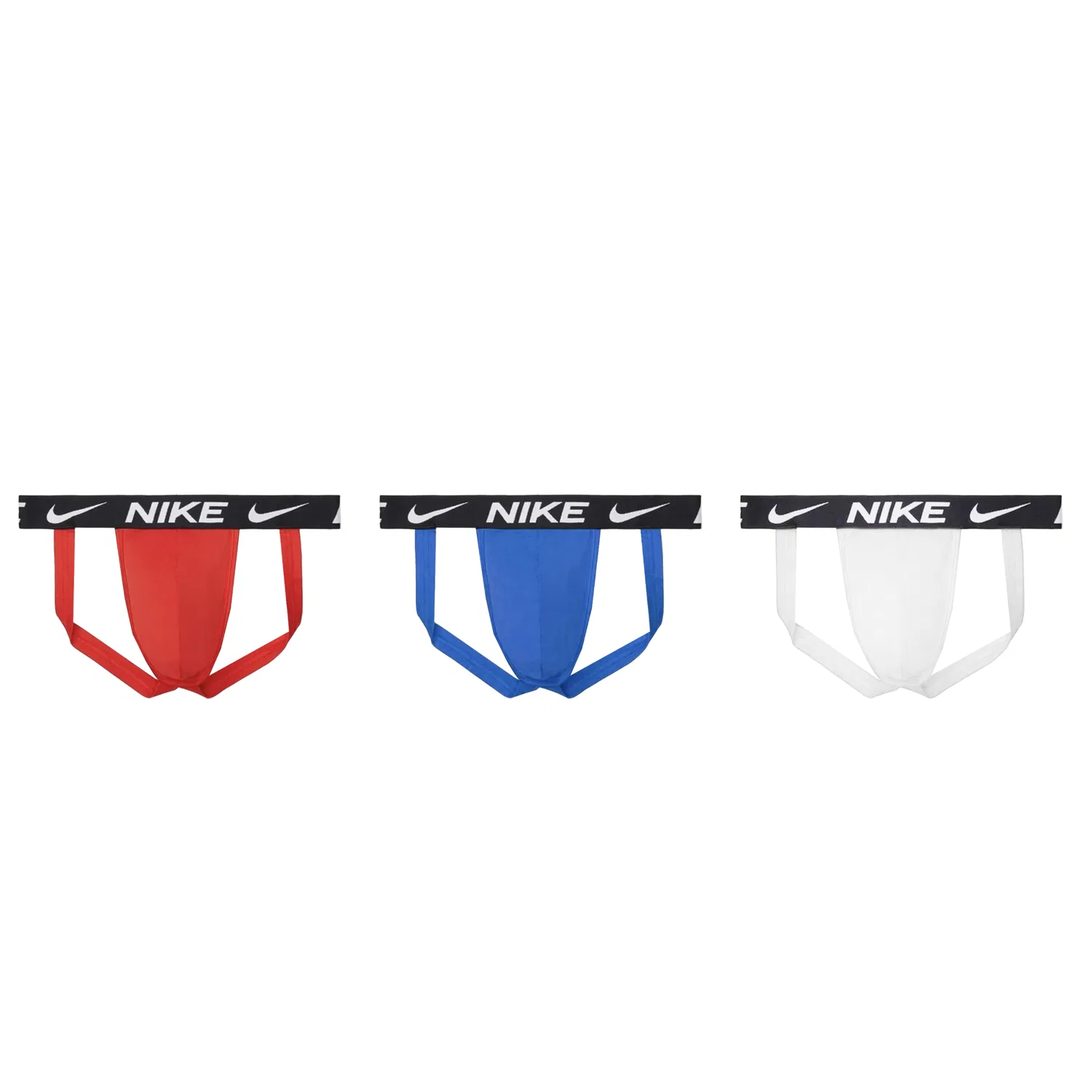 Мужские трусы-слипы с принтом 3 Pack Red/White/Royal Blue Nike, Красный/Белый/Королевский Синий