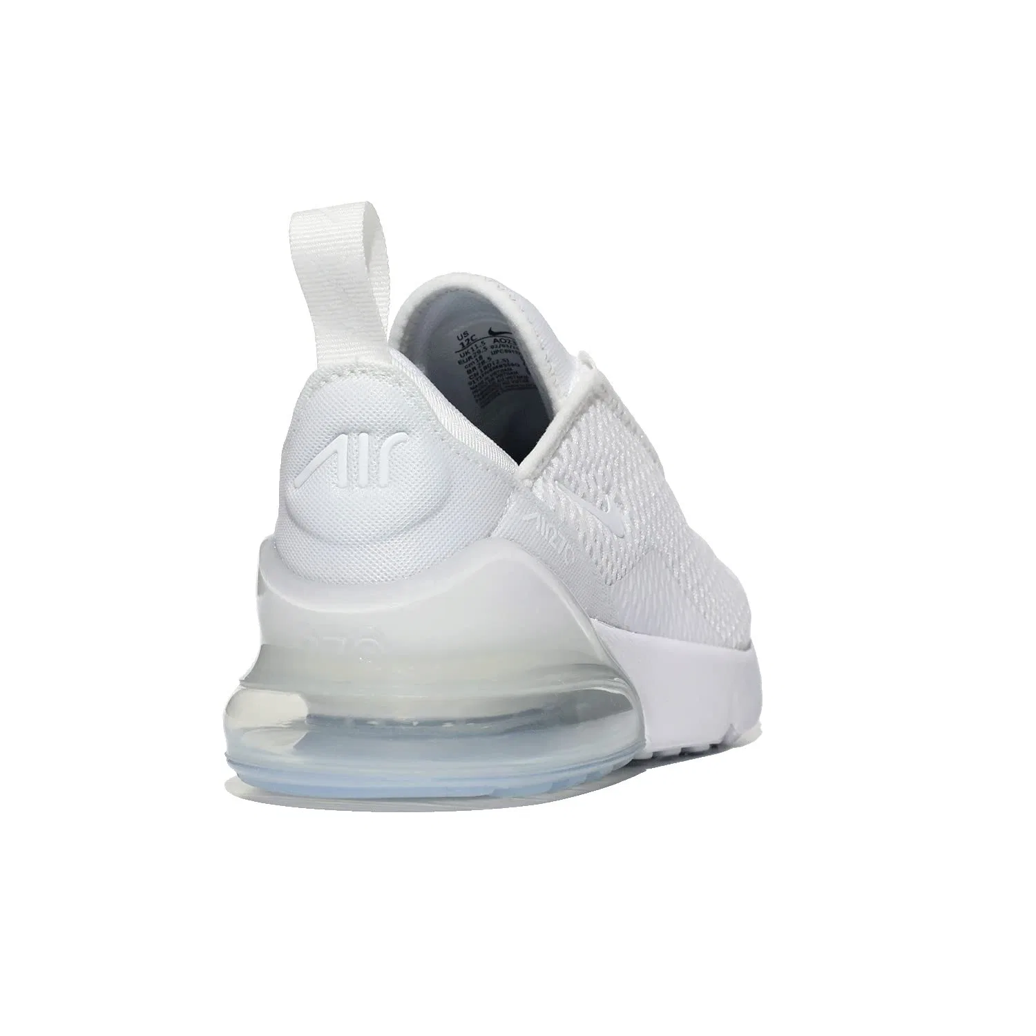 Кроссовки Air Max 270 (для маленьких детей) Nike Kids, White/White/Metallic Silver — фото 4