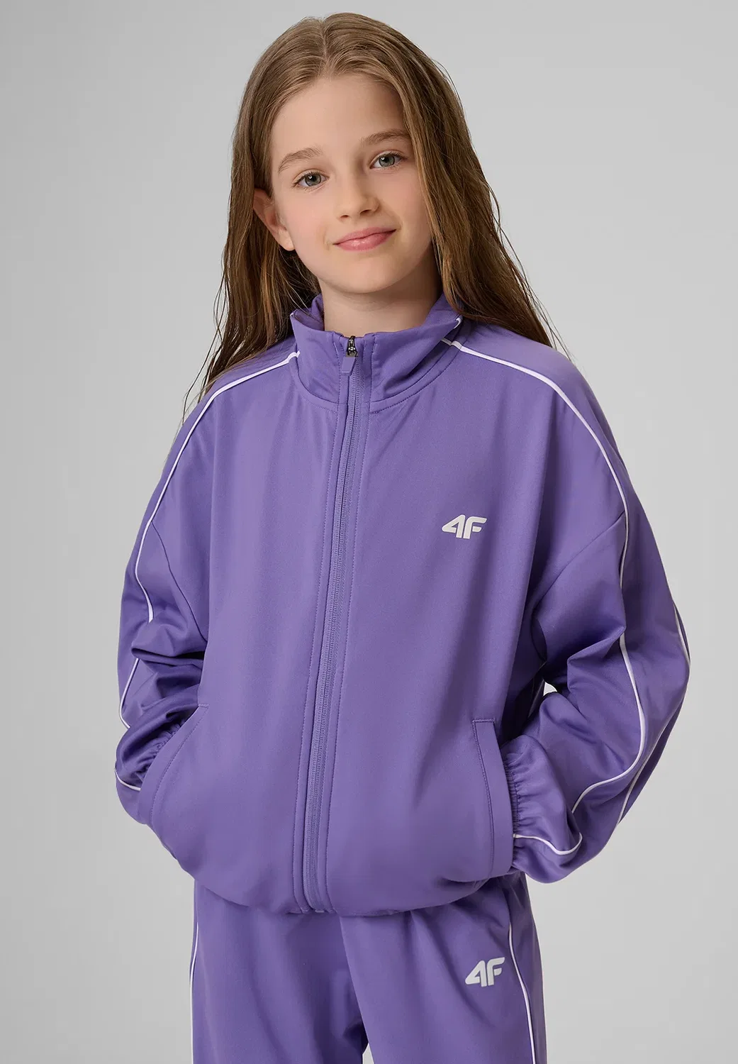 Bluza sportowa свободная без капюшона - тренировочная куртка 4F, Violet — фото 2