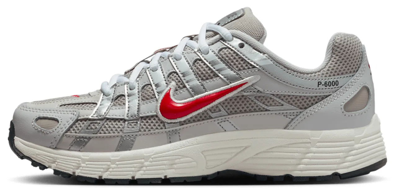 Кроссовки для мальчиков P-6000 Nike, цвет College Grey/Fire Red/Vast Grey — фото 2