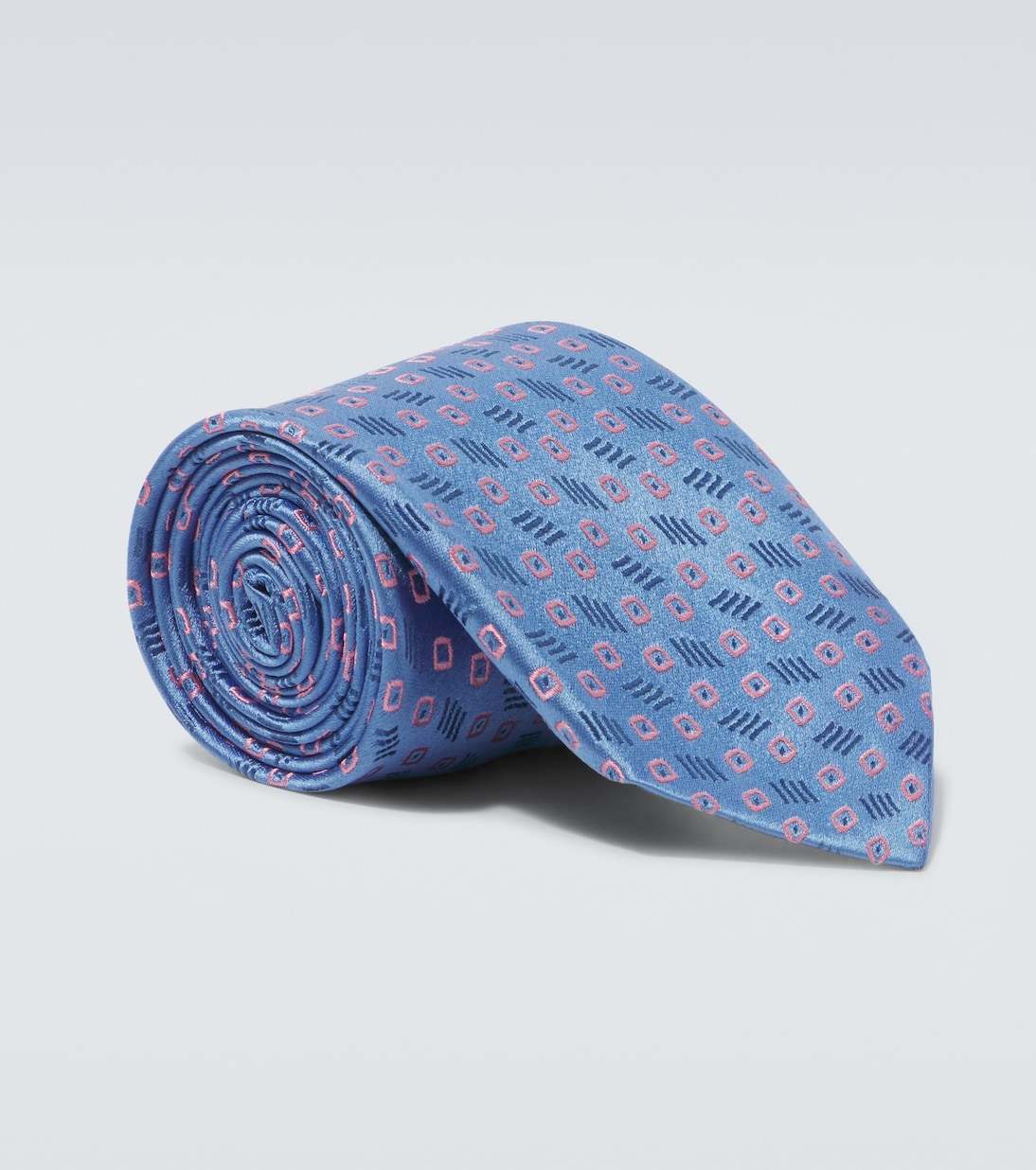 

Шелковый галстук с принтом Charvet, Light Blue Pink