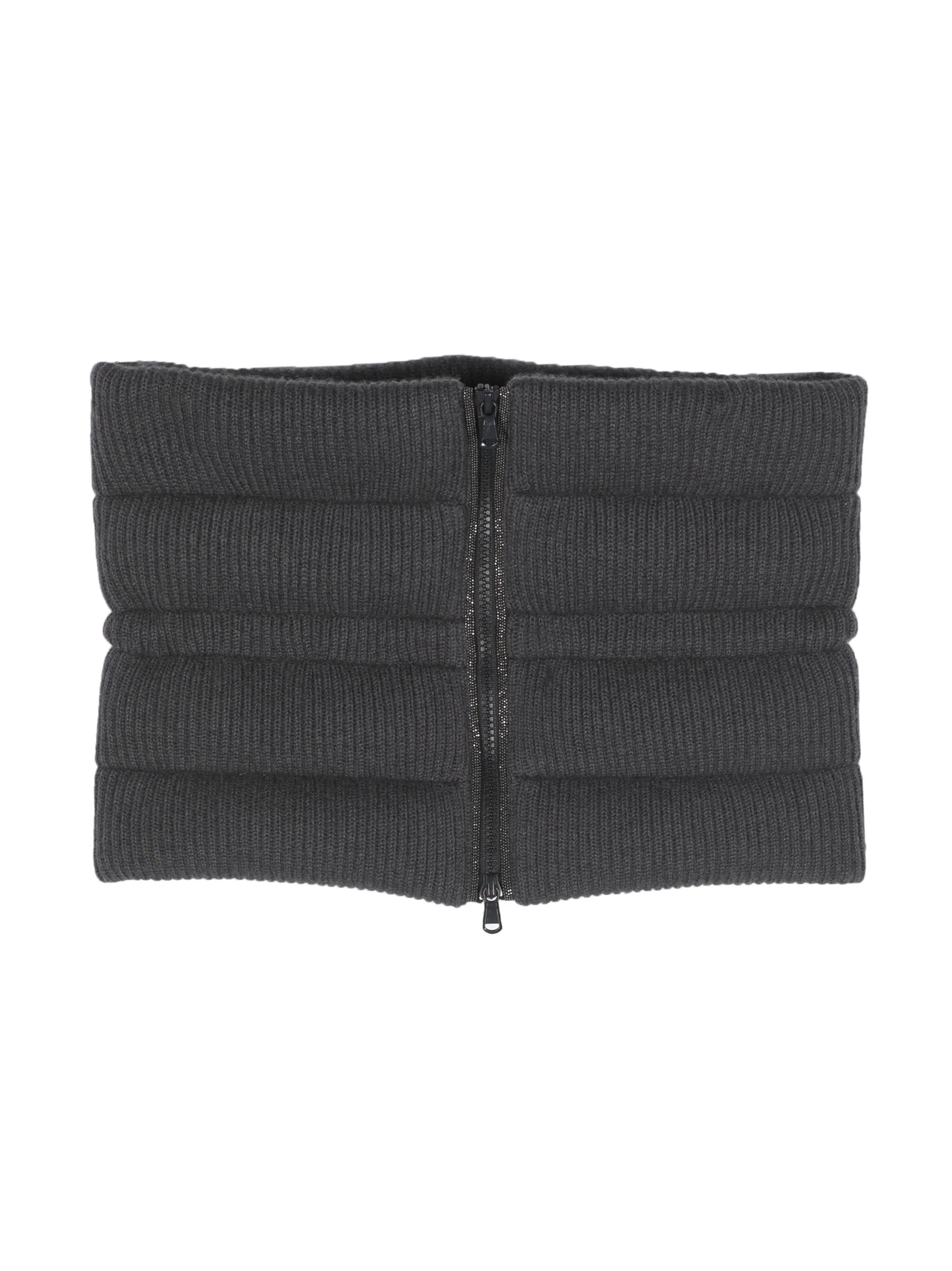 

Кашемировый шарф в рубчик Brunello Cucinelli, серый