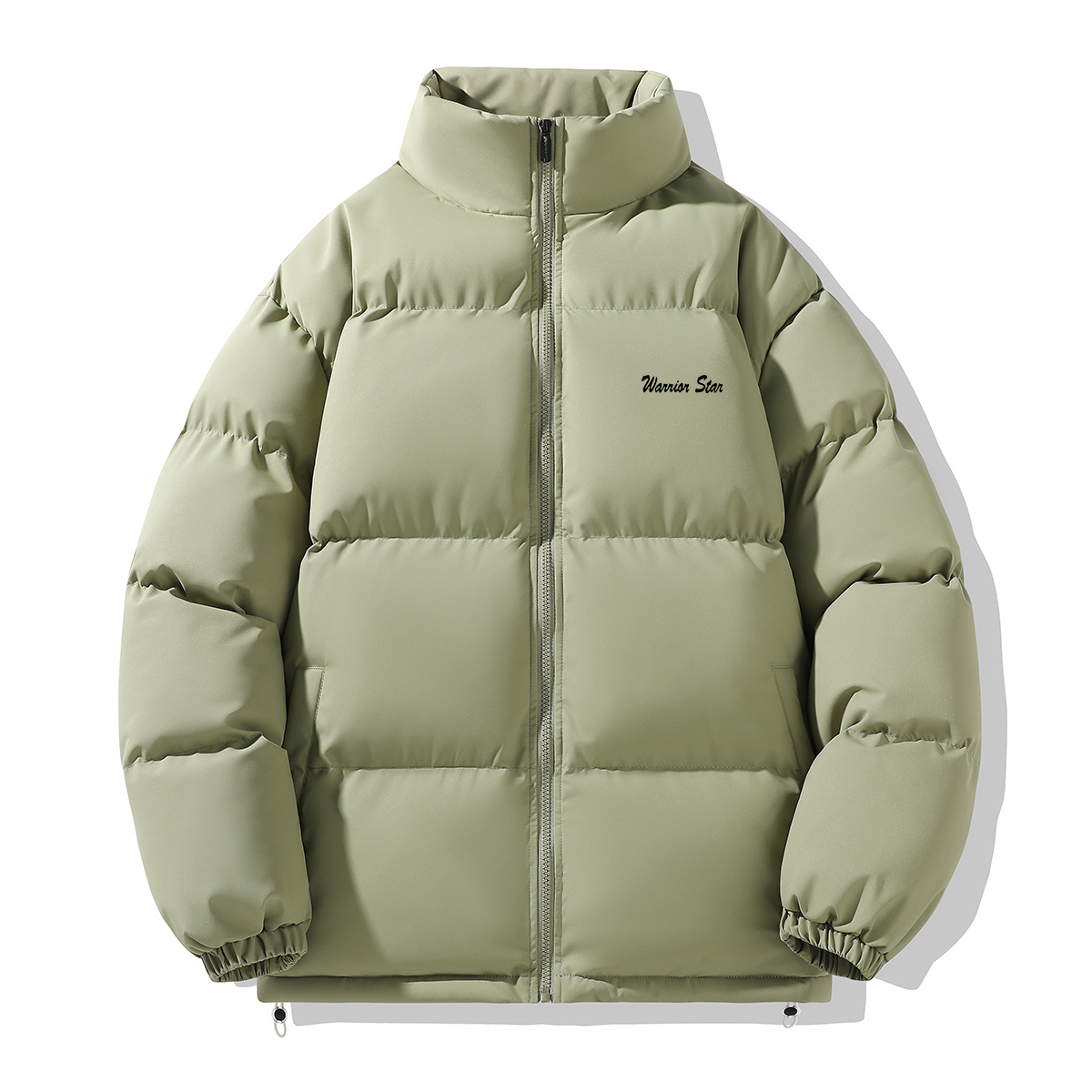 

Пуховая куртка унисекс с воротником-стойкой, утепленная пуховая куртка Warrior, серый зеленый