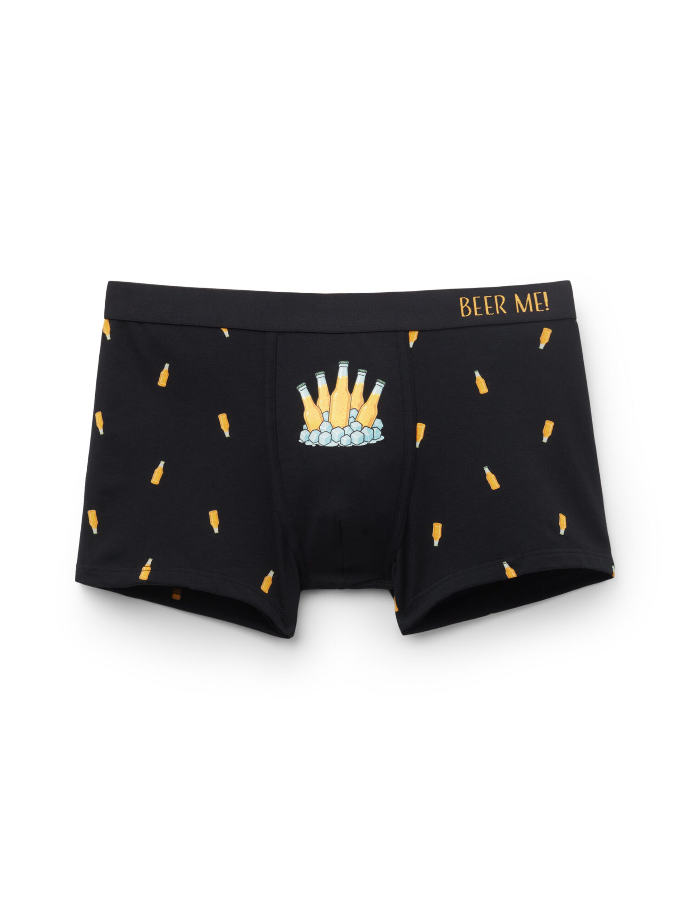 

IUMAN Intimissimi Uomo Боксеры 'Beer Bottle Print' в черном цвете