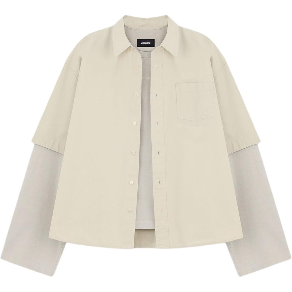

Двухслойная хлопковая рубашка WE11DONE, бежевый
