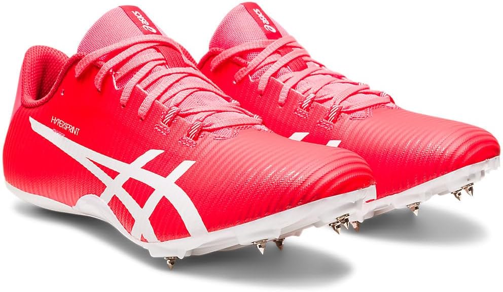 Кроссовки для легкоатлетического трека Asics Hypersprint 8 унисекс, белый/розовый — фото 2