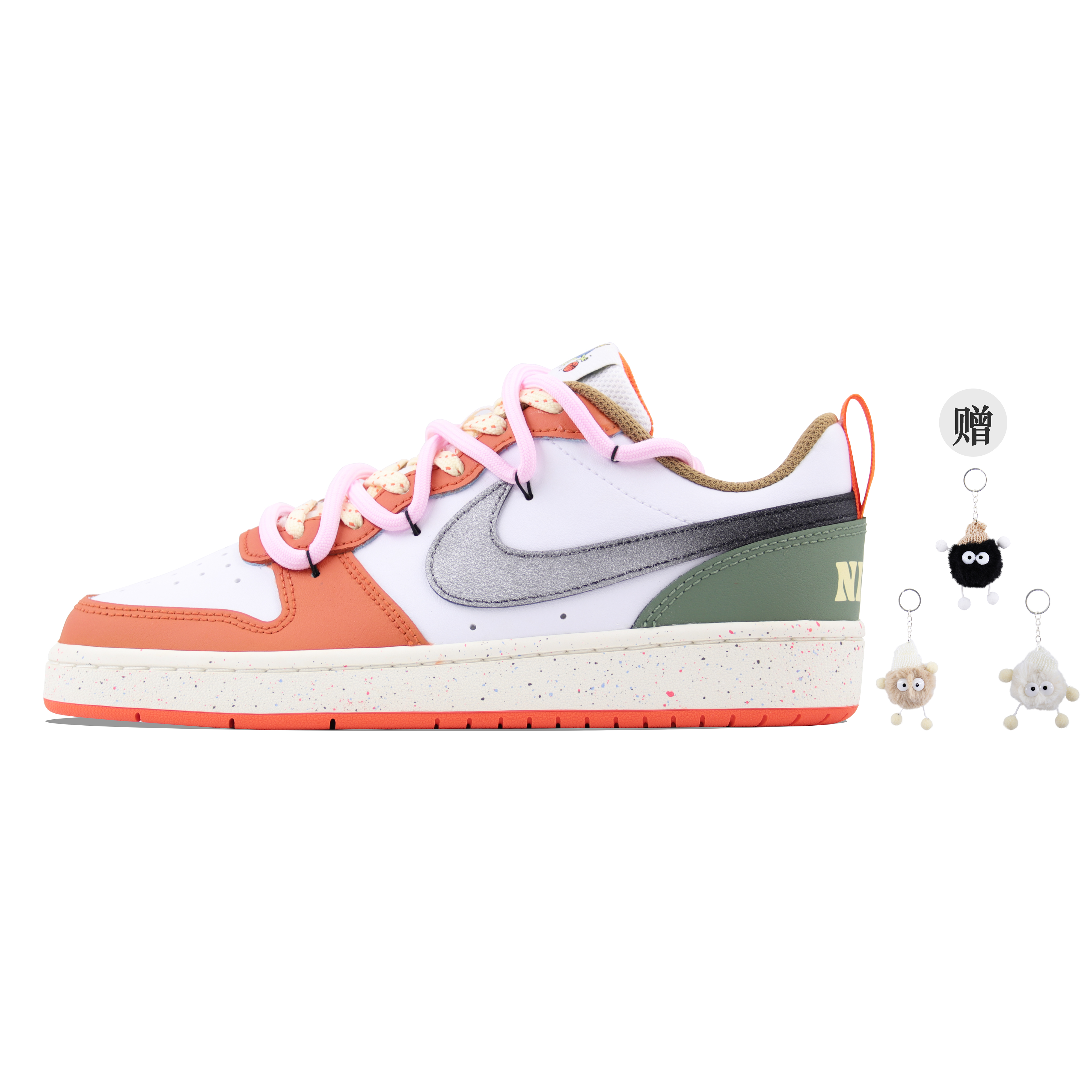 

Легкие низкие кроссовки Court Borough Low 2 для скейтбординга для детей и подростков Nike, оранжевый