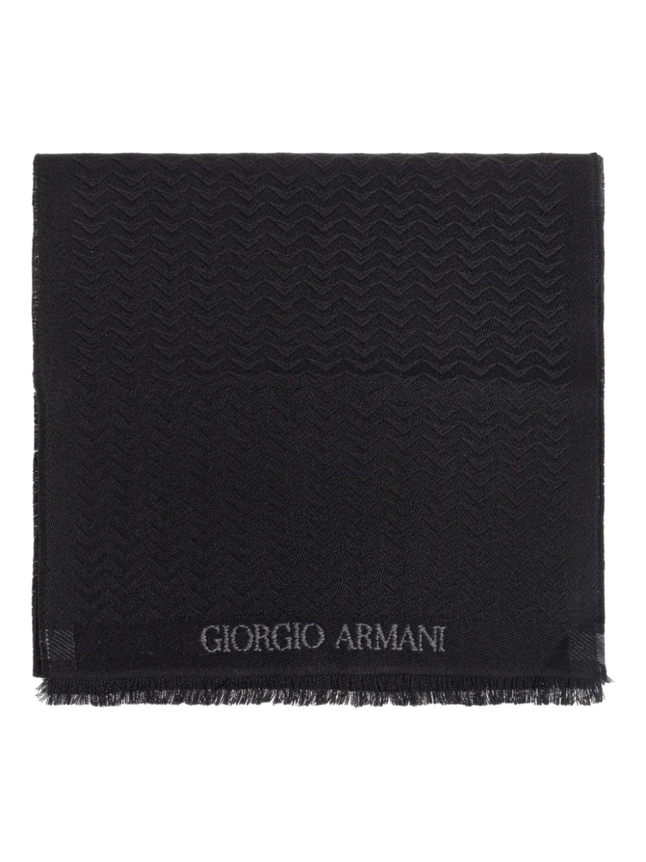 

Шерстяной шарф с бахромой Giorgio Armani, черный