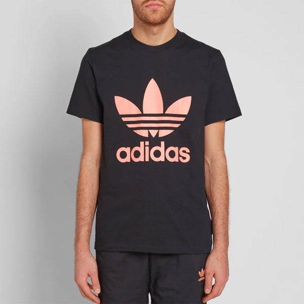 Футболка originals logo casual sports round neck short sleeve black Adidas, черный — фото 2