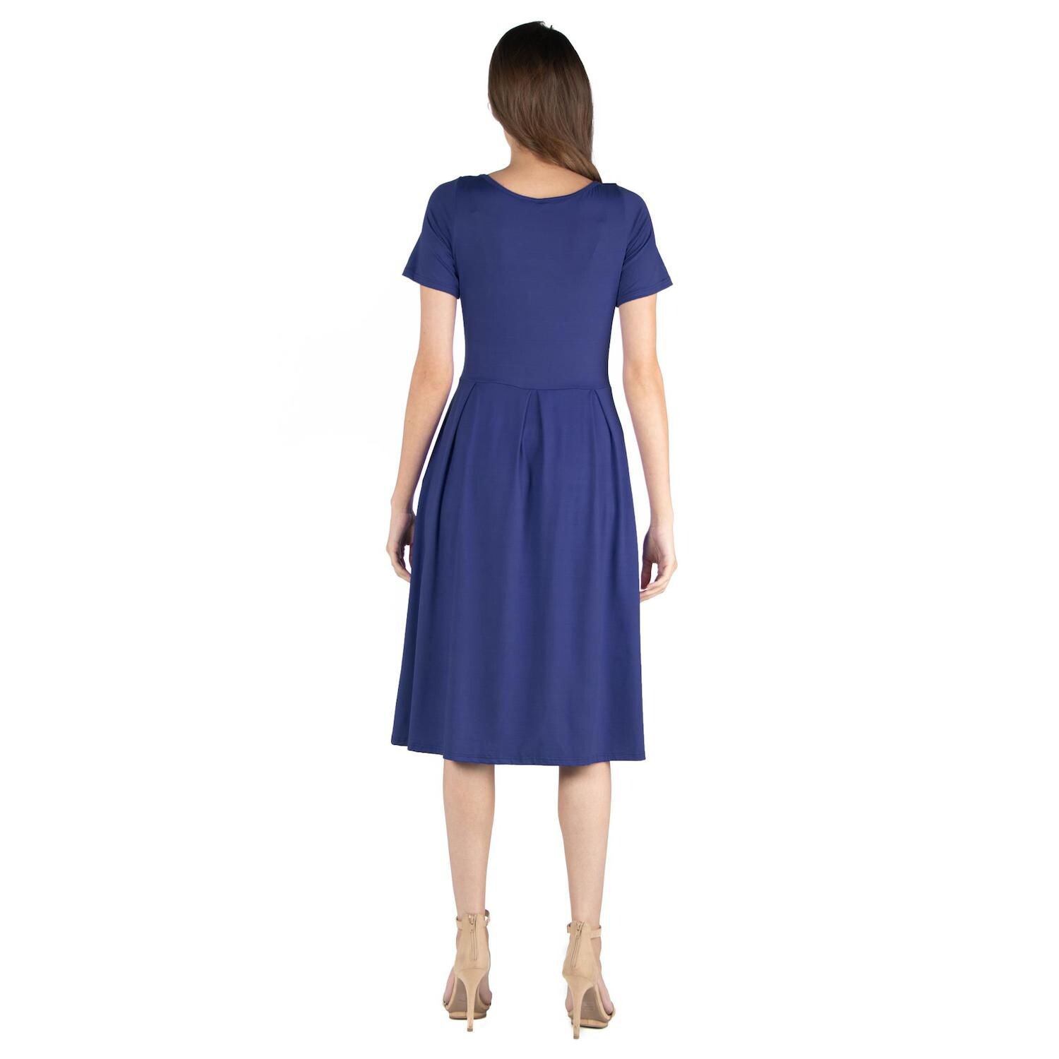 

Женское платье миди с короткими рукавами и карманами 24seven Comfort Apparel 24Seven Comfort Apparel, лиловый, Розовый, Женское платье миди с короткими рукавами и карманами 24seven Comfort Apparel 24Seven Comfort Apparel, лиловый