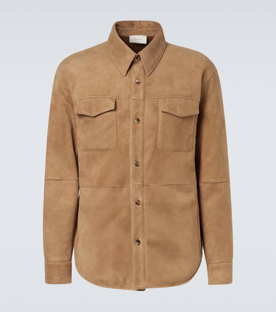 

Бенто куртка из замши с подкладкой из овчины The Row, Sand