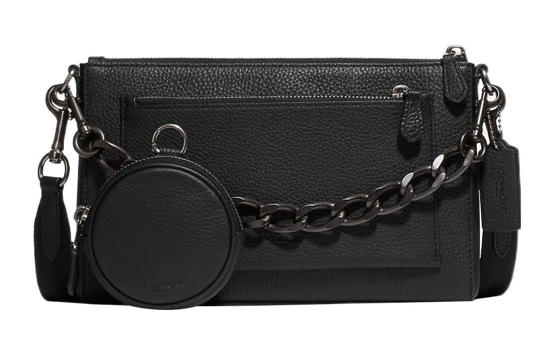 

COACH Сумка Holden Pebble Texture из коровьей кожи, сумка через плечо, мужская, среднего размера, черная