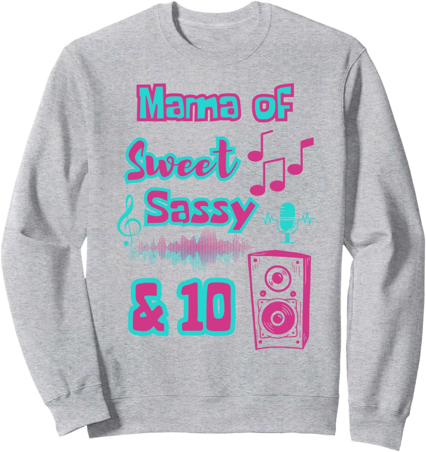 

Толстовка для вечеринки в честь 10-летия мамы Свит Сасси и 10 детей, посвященной музыке и танцам Family Look Musical Dancing Party Decoration Gifts, серый