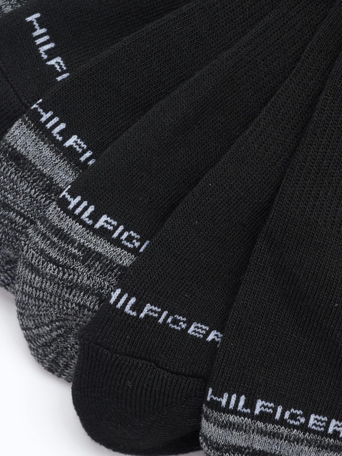 Мужские дышащие носки Tommy Hilfiger с мягкой подошвой - 6 шт., All Black — фото 4