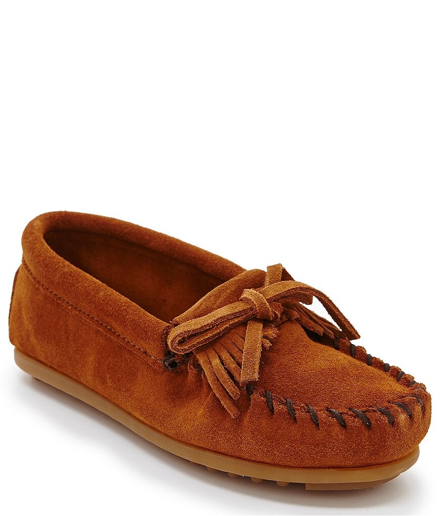 

Детские замшевые мокасины Minnetonka Kilty с плетением (для малышей), коричневый