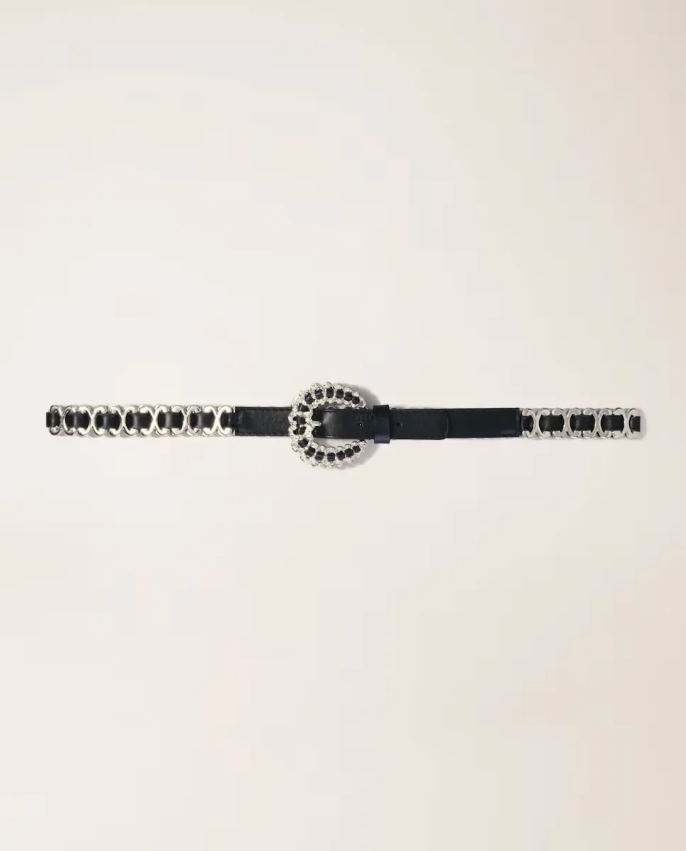 

Женская цепочка для ремня с пряжкой с драгоценными камнями Maje, чёрный