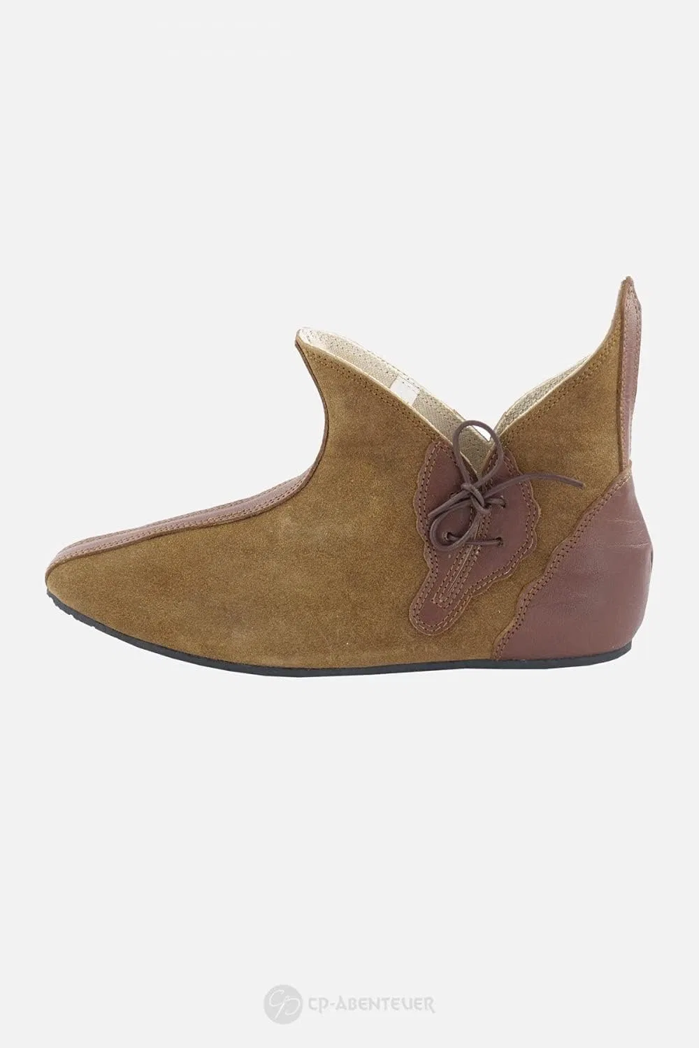 CP-Schuhe Средневековые туфли из натуральной замши, для ролевых игр, коричневые, для женщин и мужчин — фото 2