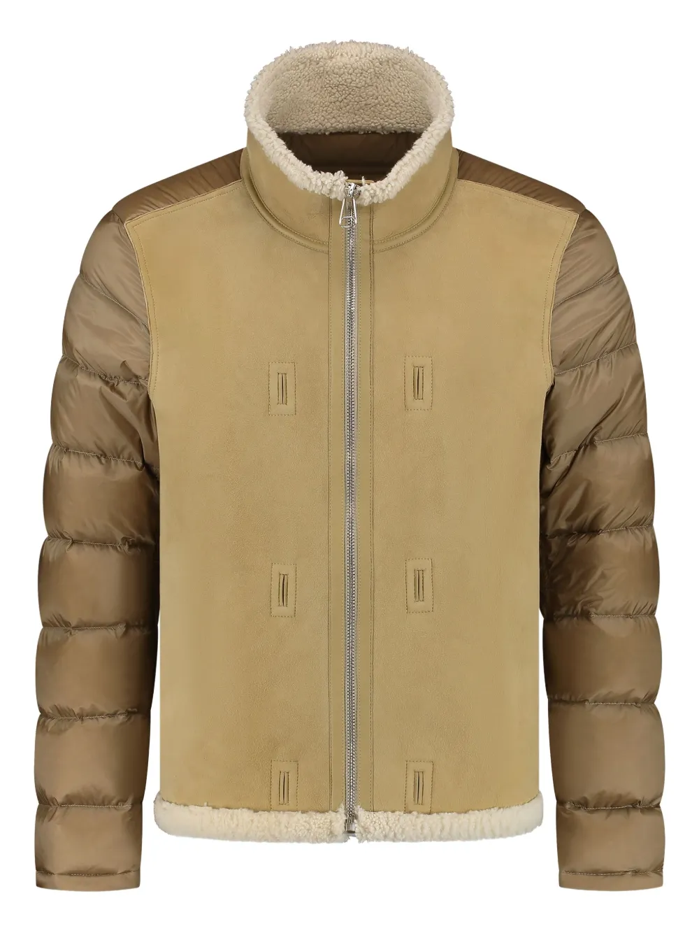 

Стеганая куртка с панелями Ten C, коричневый