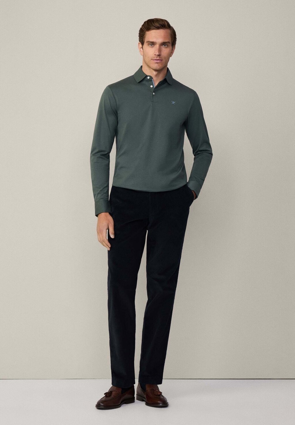 

Топ с длинными рукавами PIMA Hackett London, зеленый
