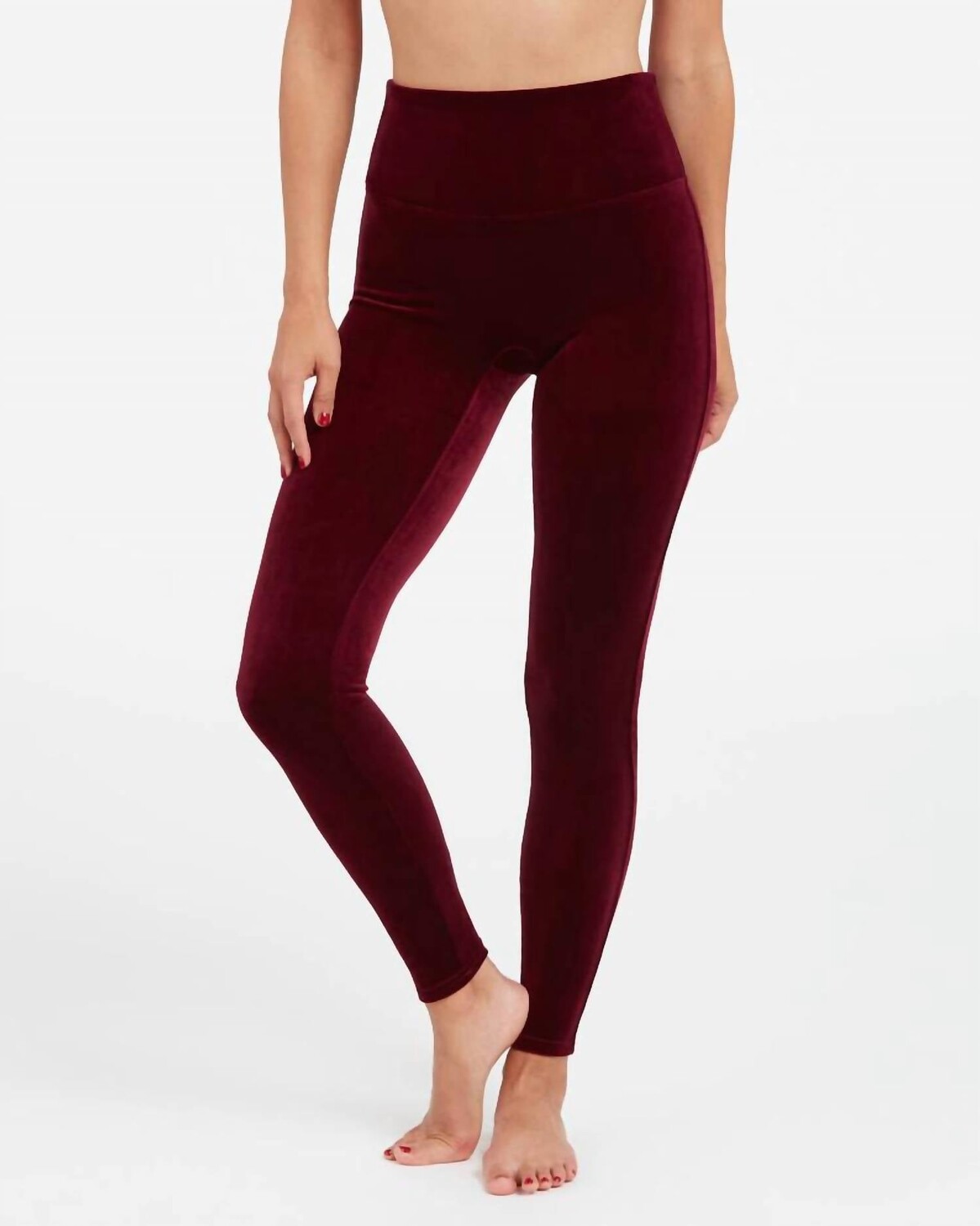 

Бархатные леггинсы бордового цвета Spanx