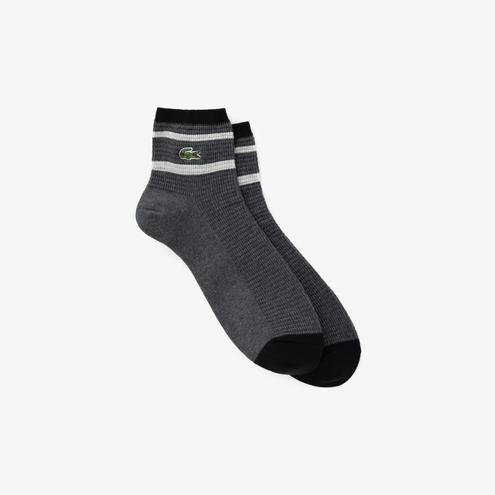 Носки Lacoste мужские средней длины вафельные, хлопок, серый
