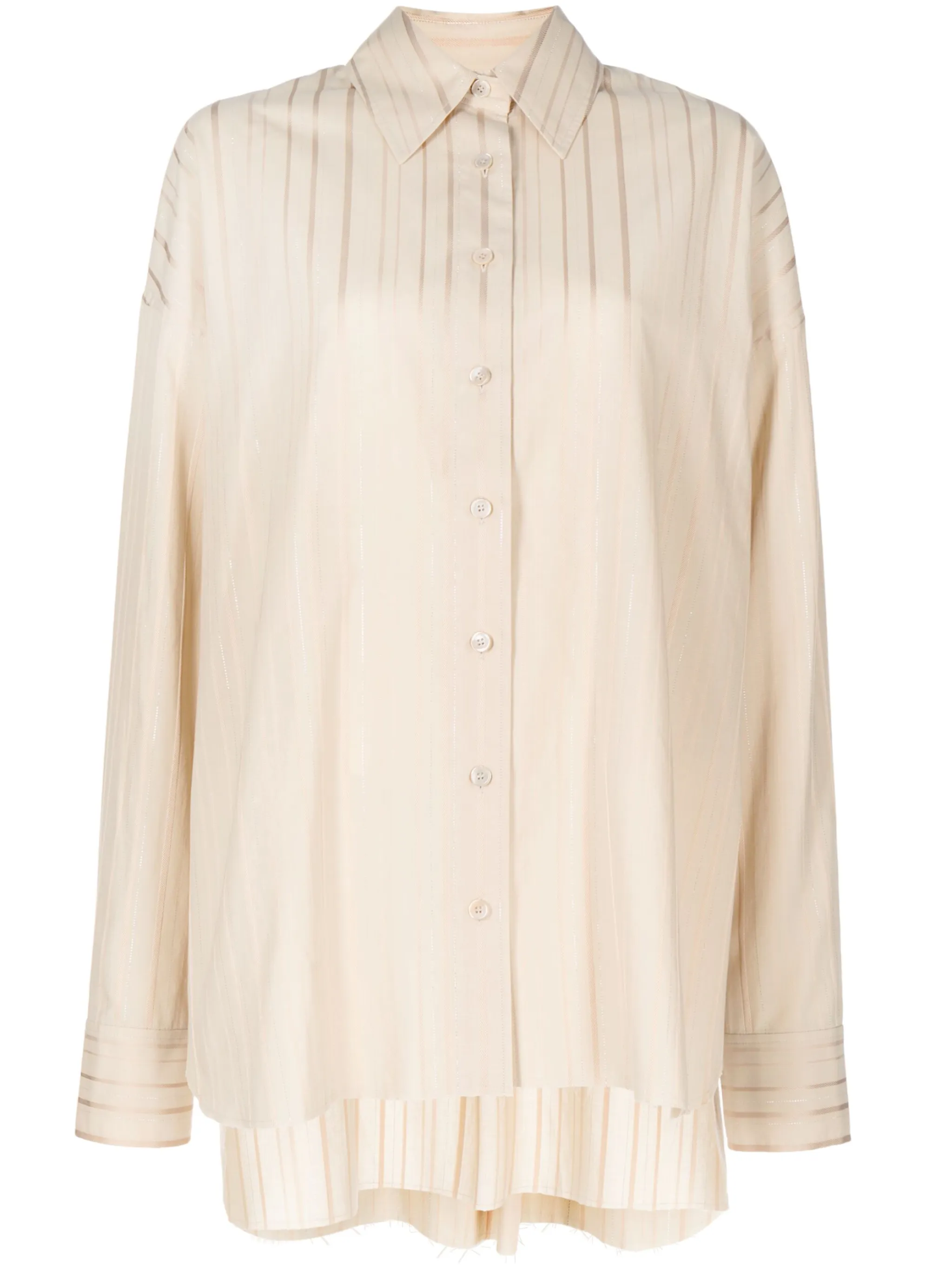 

Рубашка в полоску с эффектом металлик Goen.J, бежевый