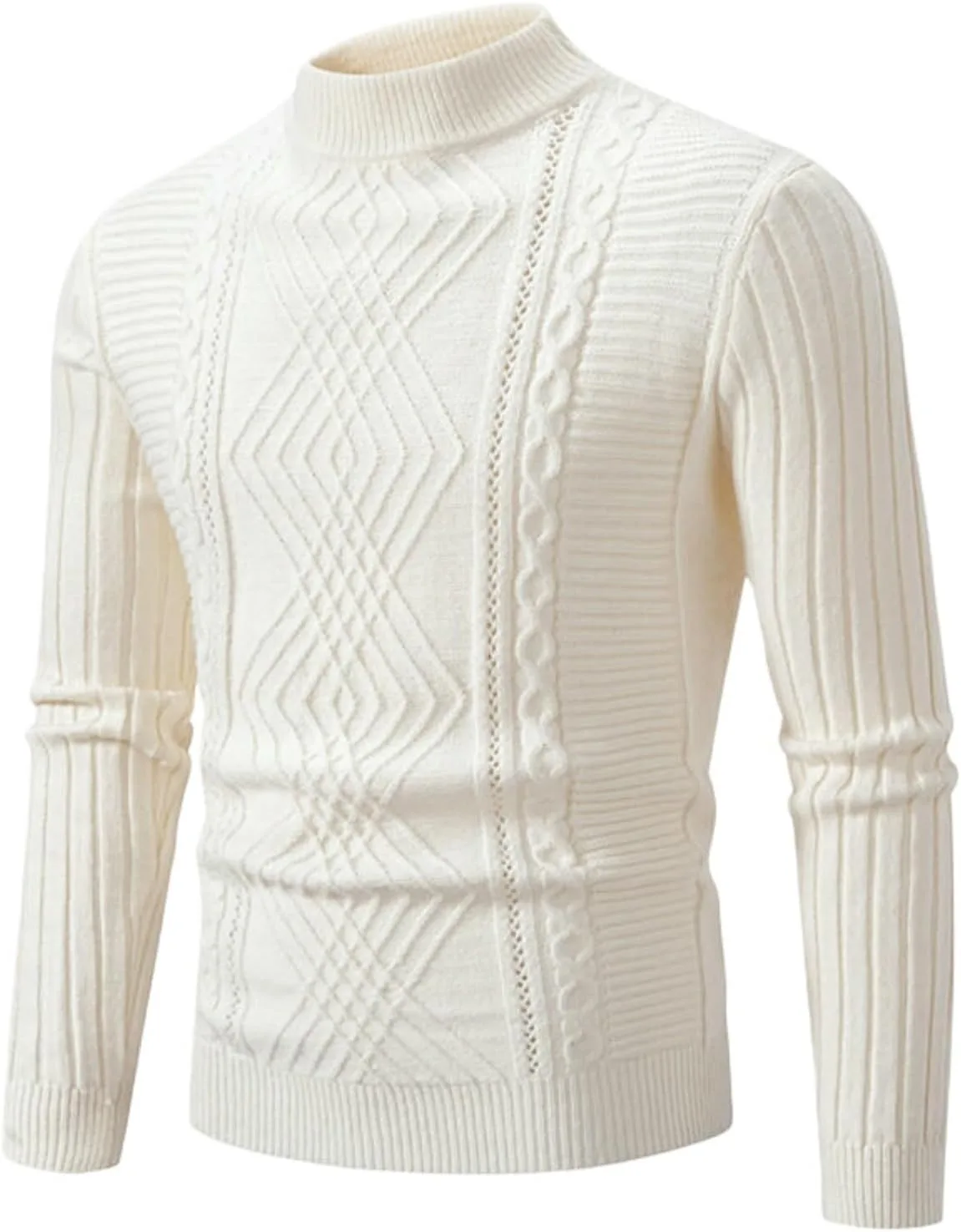 

Мужской повседневный свободный свитер с воротником-гольф FOLKFOLD