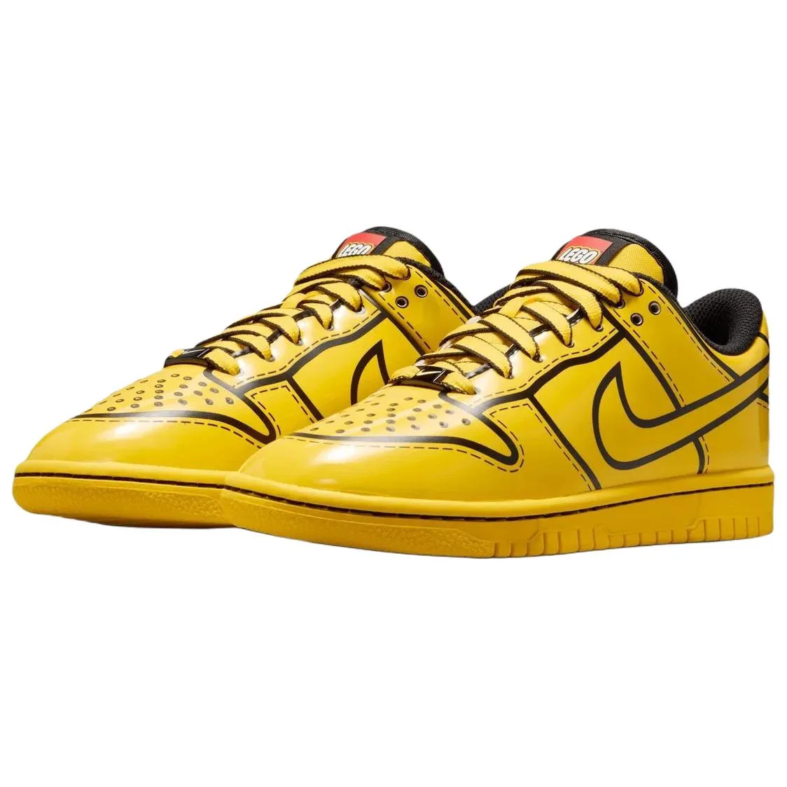 Nike LEGO Dunk Low детские скейтерские кроссовки ярко-желтые — фото 4