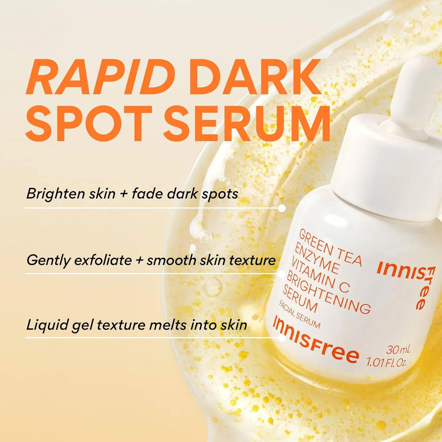 Осветляющая сыворотка с энзимами зеленого чая и витамином C «Green Tea Enzyme Vitamin C Brightening Serum» от INNISFREE Innisfree — фото 2