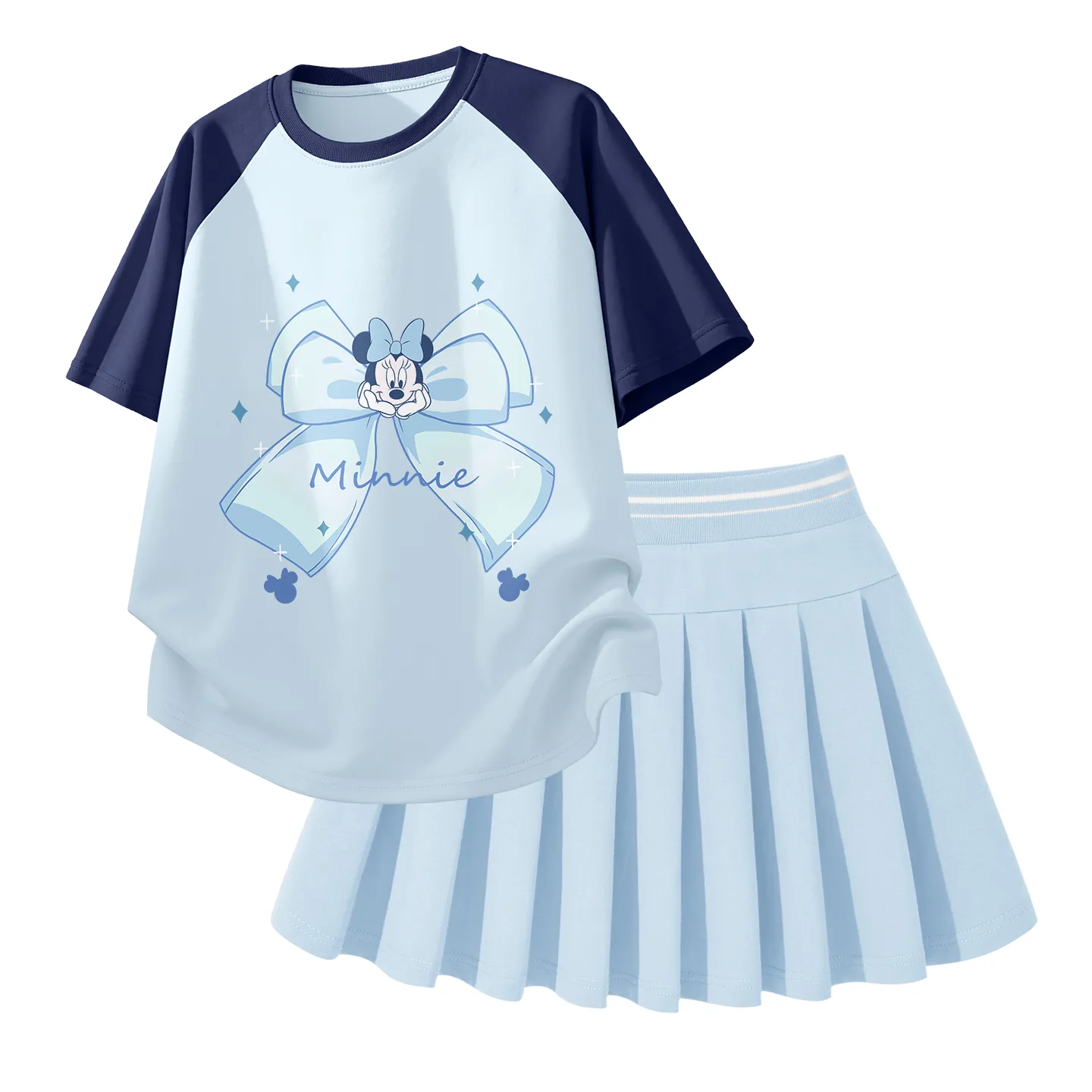 Детский комплект юбка Disney, Di Meng Jie Sky Blue+Solid Color Sky Blue